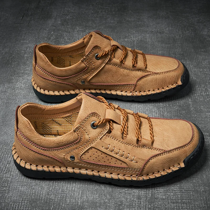New Men Hand Sewn Casual Shoes Sporty  Fashionable Lightweight Soft Bottom Soft Surface Wear-resistant Large Size (38-48)