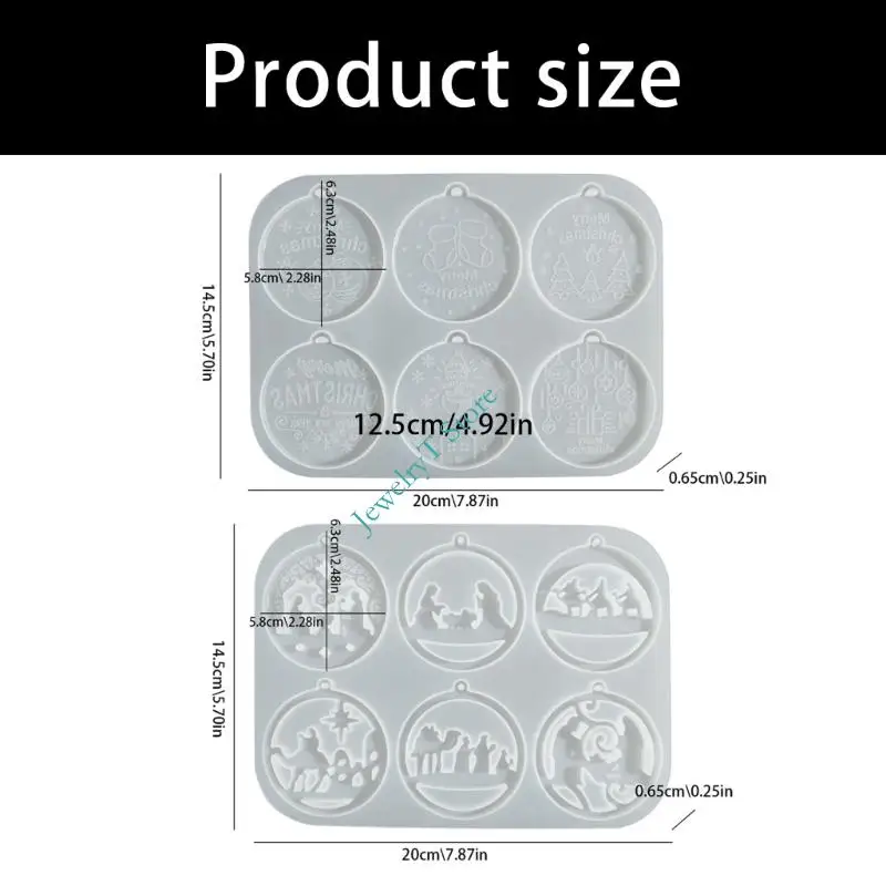 LX9D 6 خلية عطلة سيليكون صياغة قالب مهرجان قلادة قوالب قلادة قوالب لأقراط سلاسل المفاتيح صنع المجوهرات #6