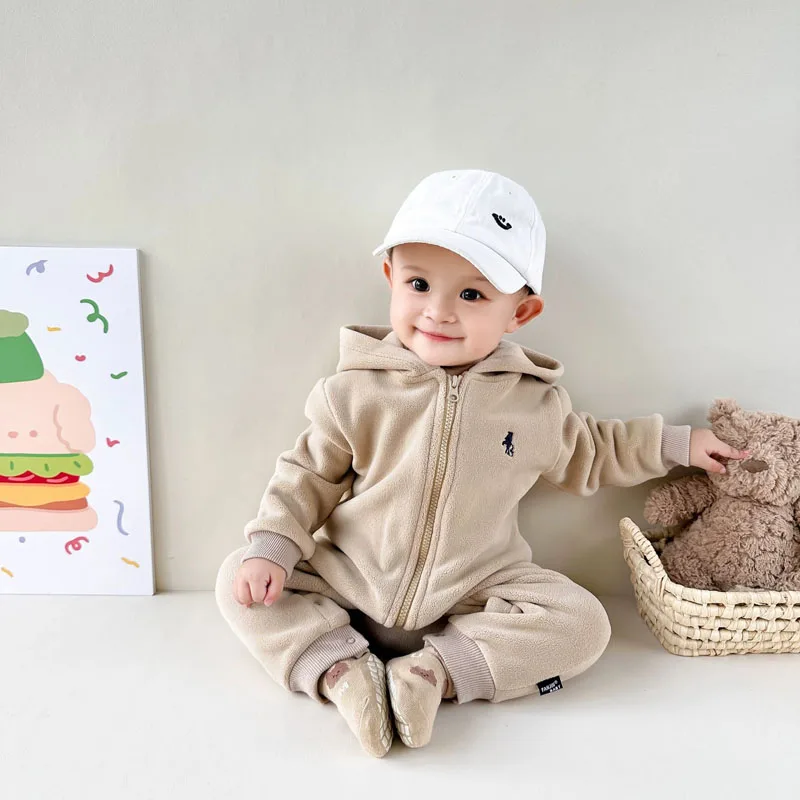 IYEAL ربيع الخريف طفل الفتيان فتاة سماكة السروال القصير المولود الجديد الدافئة الصوف مقنعين السروال القصير الوليد بنين بنات بذلة #3