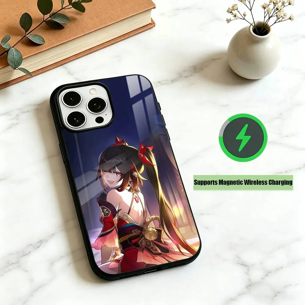 Honkai Star Rail Hanabi  Phone Case For iPhone17,16,15,14,13,12,11 Plus,Pro Allows magnetic wireless charging