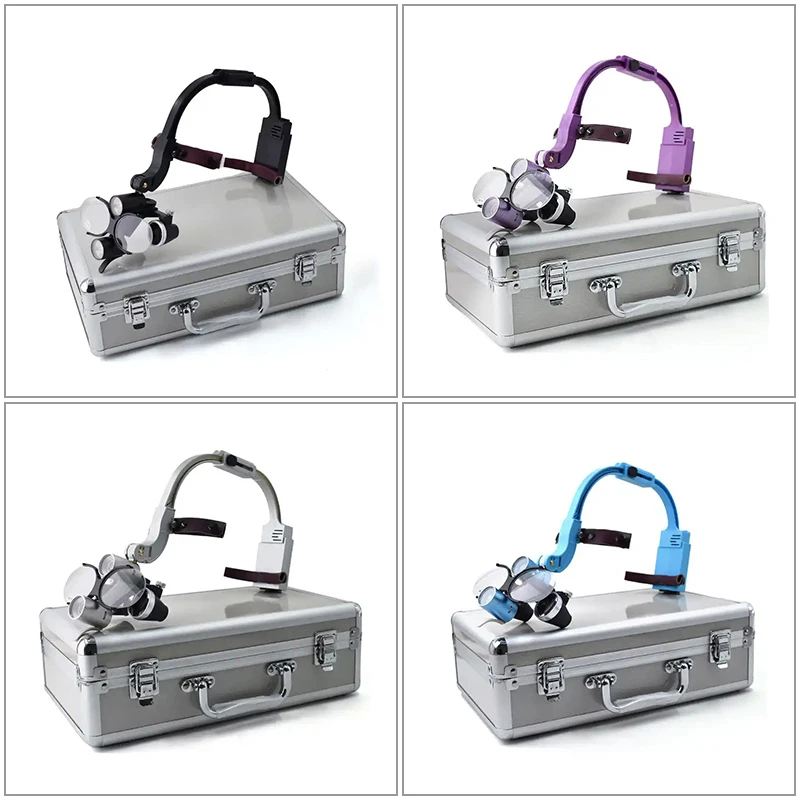 Lampada frontale a LED dentale Lente d'ingrandimento binoculare con ingrandimento 2.5X 3.5X Fascia comoda Lente d'ingrandimento per faro chirurgico dentale 5W