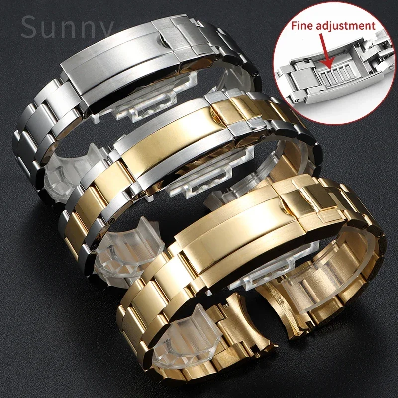 20mm 21mm Rust Prevention Waterproof Watchbands for Rolex Male Daytona Submariner Green Black Water Ghost King Watch Strap