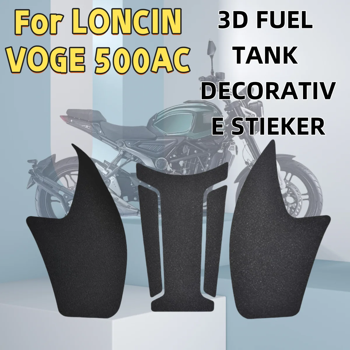 

Нескользящая подкладка для топливного бака LONCIN VOGE 500AC, боковой 3D топливный бак, декоративный стикер для мотоцикла