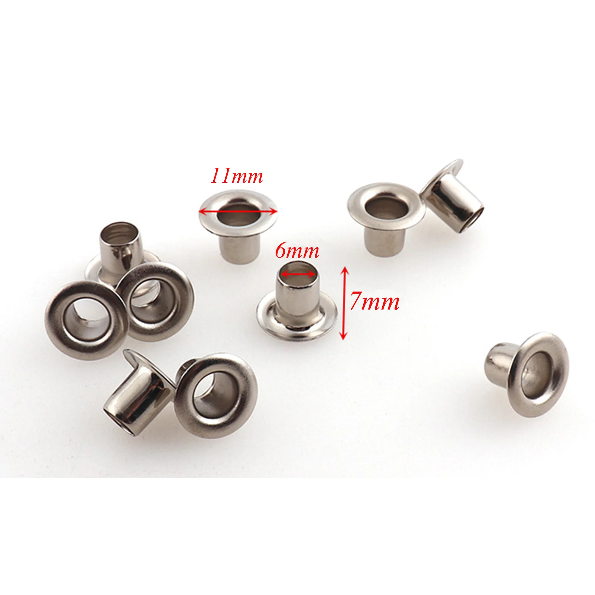 50/100sets Mental Eyelets Scrapbook Grommets 11*6*7mm for Leather Craft DIY Shoes Practical Accessory Fashion DIY Jewelry Parts