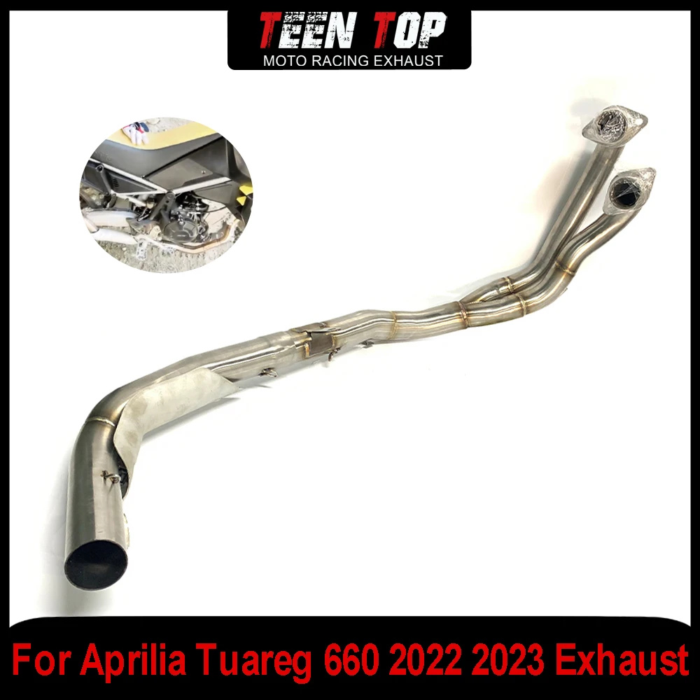 For Aprilia Tuareg 660 Exhaust Elbow Pipe 2022 2023 Moto Stainless Steel Exhaust Connection Pipe Offroad Bike Exhaust System