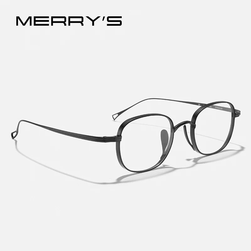 

MERRYS DESIGN Pure Titanium Glasses Frame Men Retro Oval Prescription Eyeglasses Women Myopia Optical Eyewear S2538