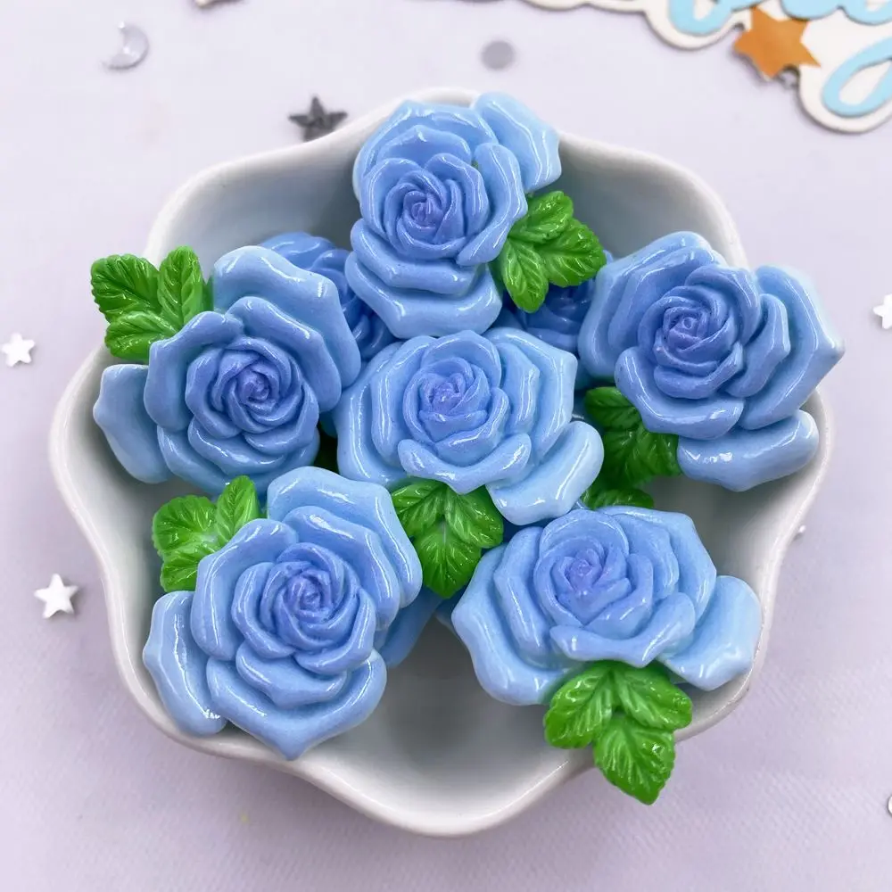 10PCS Resin Kawaii Colorful Painted Sunflower Lotus Chrysanthemum Flat back Flower Stone Figurine Scrapbook DIY Bow Decor Crafts