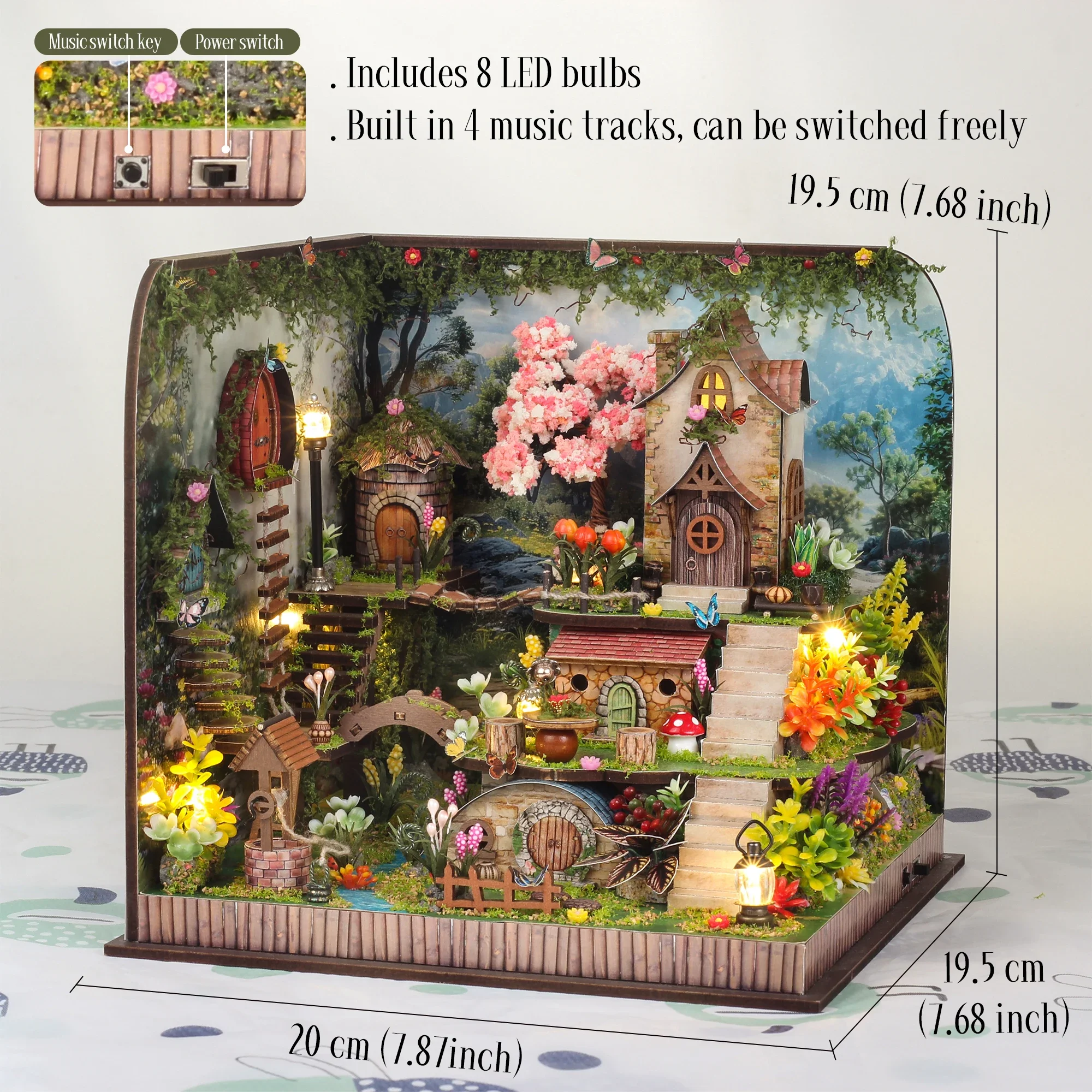 

Miniatures Forest Castle Cottage Figurines DIY Wooden Bookend Assembled Houses Flower Casa for Friends Birthday Gift Home Decor