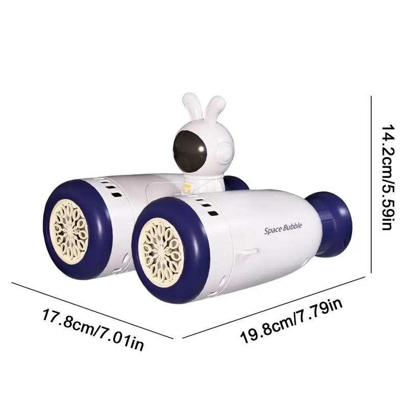 다채로운 조명이 있는 자동 우주 토끼 망원경 버블 머신, 야외 놀이, 재미있는 장난감, 버블 블로워 런처, 어린이용 장난감