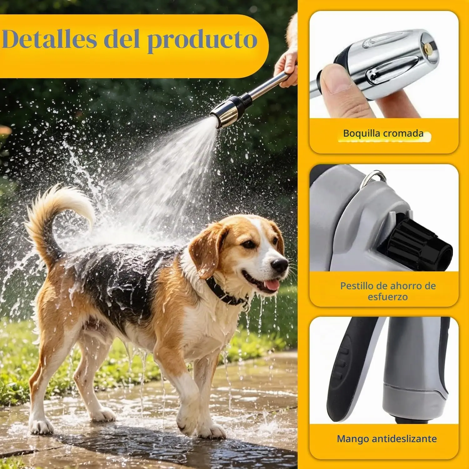 Garden Hose Water Sprayer Nozzle Multifunctional High Pressure Water Gun for Vehicle Washing, Patio and Plant Watering Use