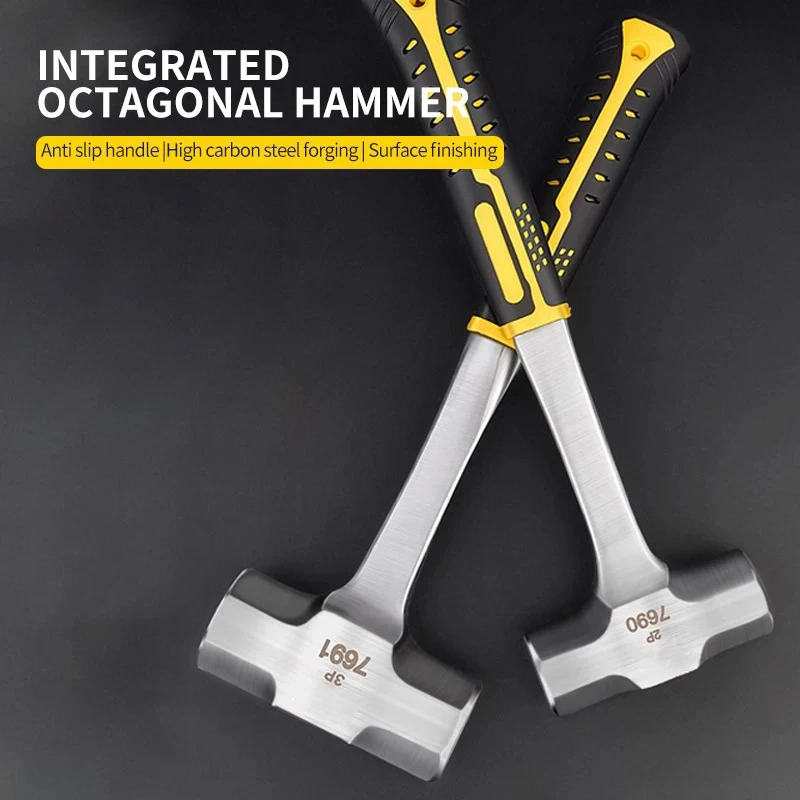 Claw Hammer 2P 3P Heavy Duty Octagonal Hammer Nail Lifting Crushing Hammer Professional Construction Multifunctional Hand Tools