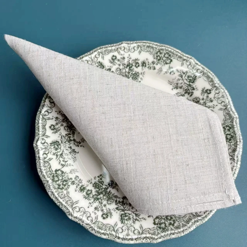 12 Pieces 100% Cotton Dinner Napkin White Napkin Soft Absorbent Comfortable - Ideal for Events and Regular Use