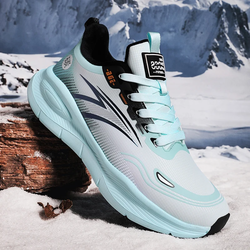 أحذية رياضية وترفيهية، أحذية رجالية، أحذية ماراثون كبيرة الحجم مبطنة بالهواء، مطاط منسوج لجميع المواسم، مقاومة للاهتراء، مضادة