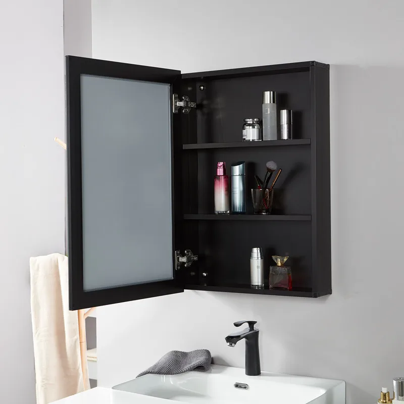 

Aluminum alloy bathroom cabinet toilet mirror cabinet toilet wall-mounted box rack small apartment storage