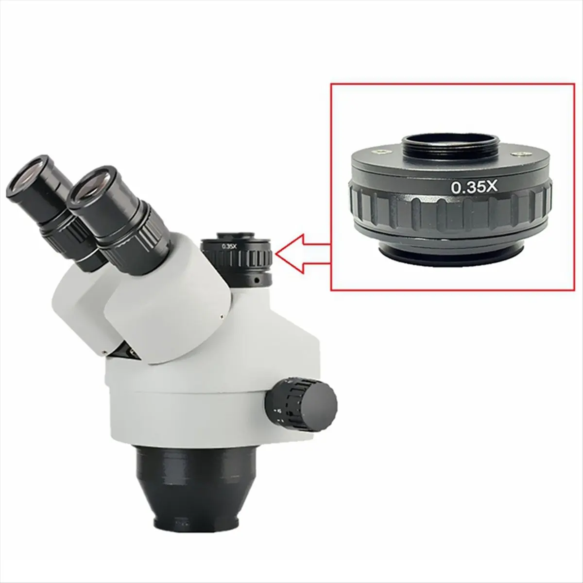 ABNH Microscope C Mount Adapters Lens 0.35X CCD for Trinocular Stereo Microscope Camera 38MM Interface Increased Field