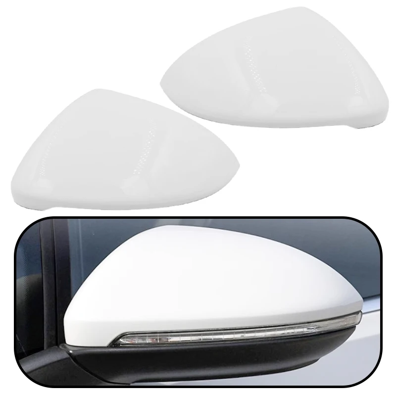 

1 Pair White Car Left & Right Side Rearview Mirror Cover Cap Housing Plastic Fit for VW Golf 7 2015 2016 2017 2018 2019 2020