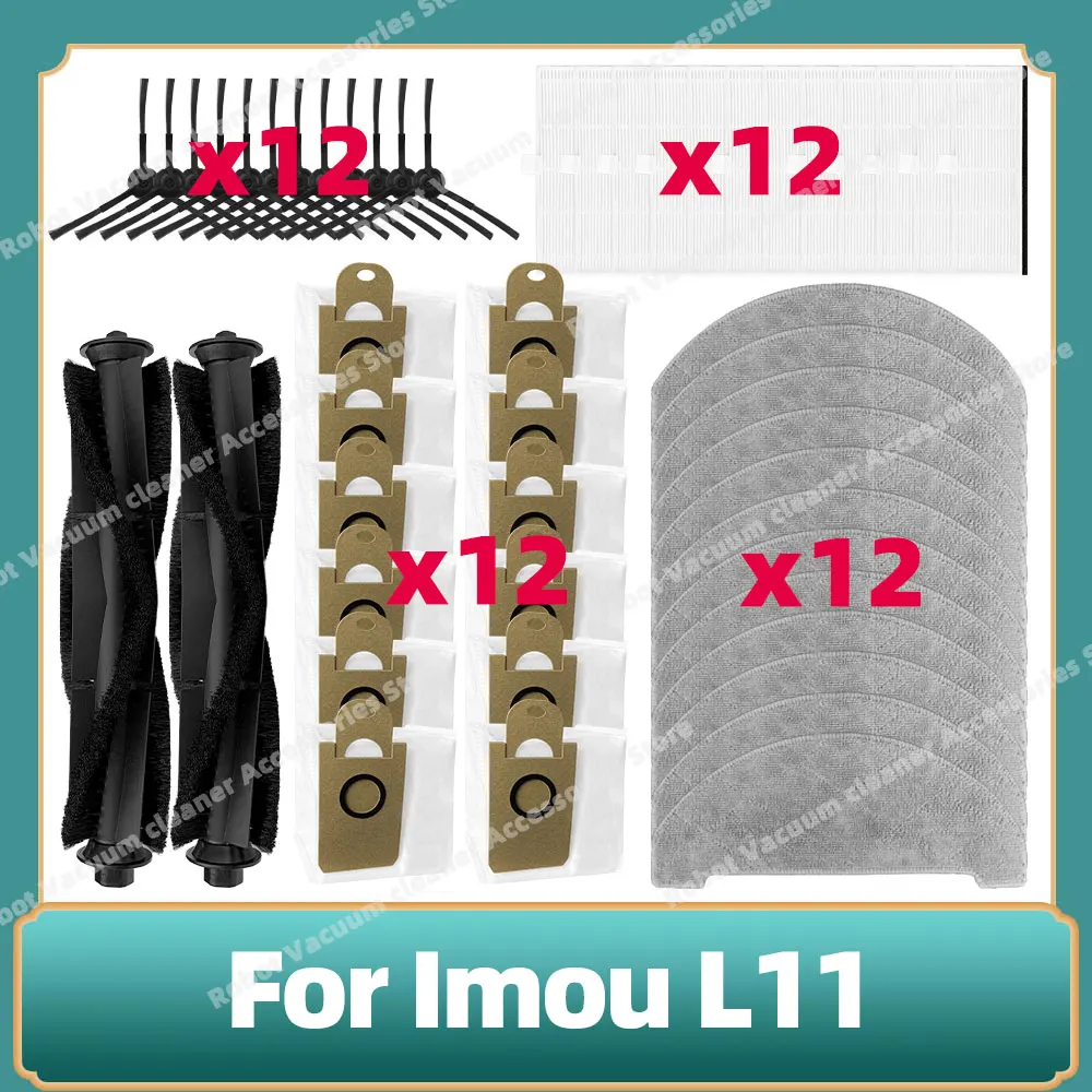 For Imou L11 A L11 Vacuum Cleaner Spare Accessories Main Side Brush Hepa Filter Dust Bag Mop Cloths Rag Replacement Parts