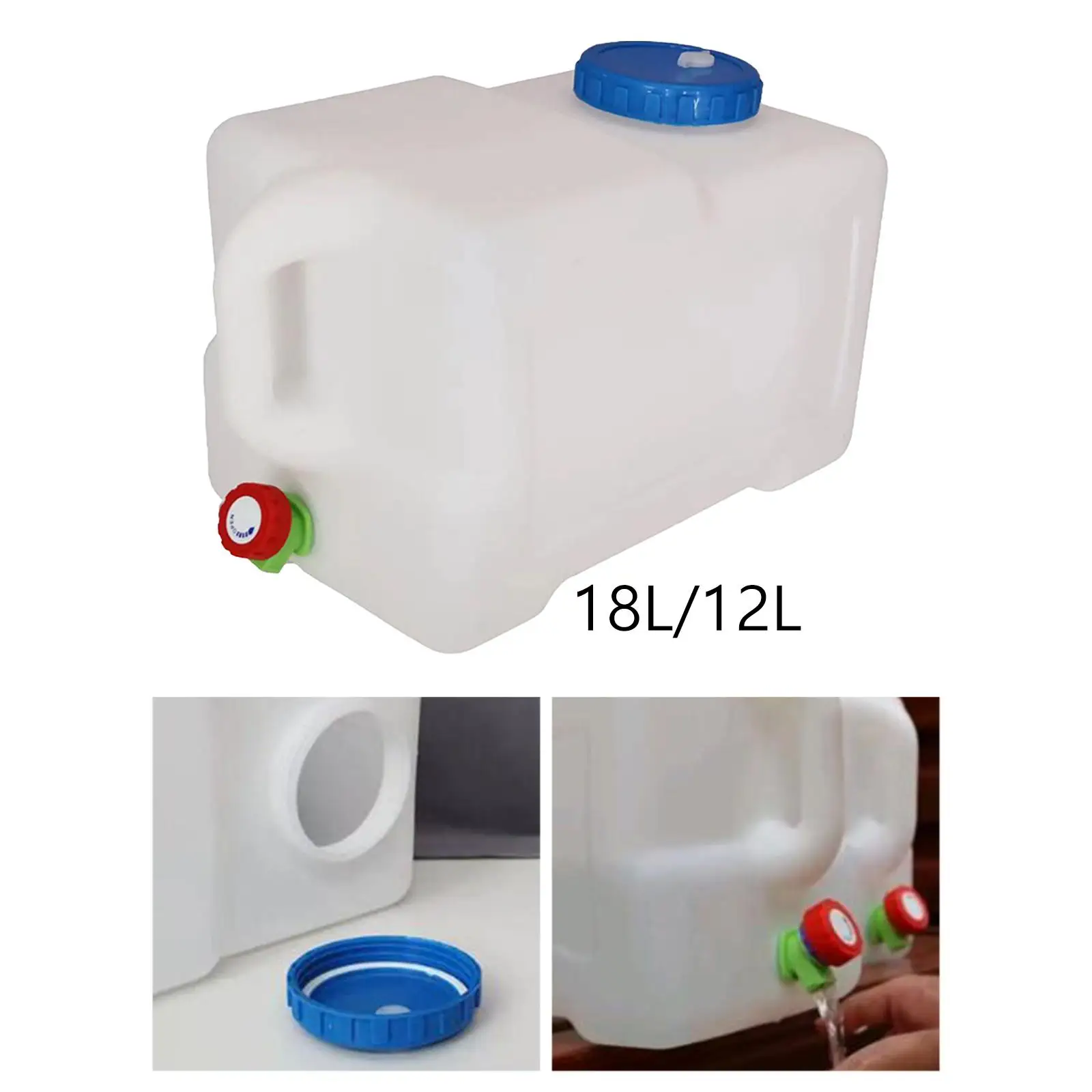 

Water Container with Faucet Durable with Handle Camping Water Storage Jug Water Carrier for Driving RV Emergency Hiking Fishing