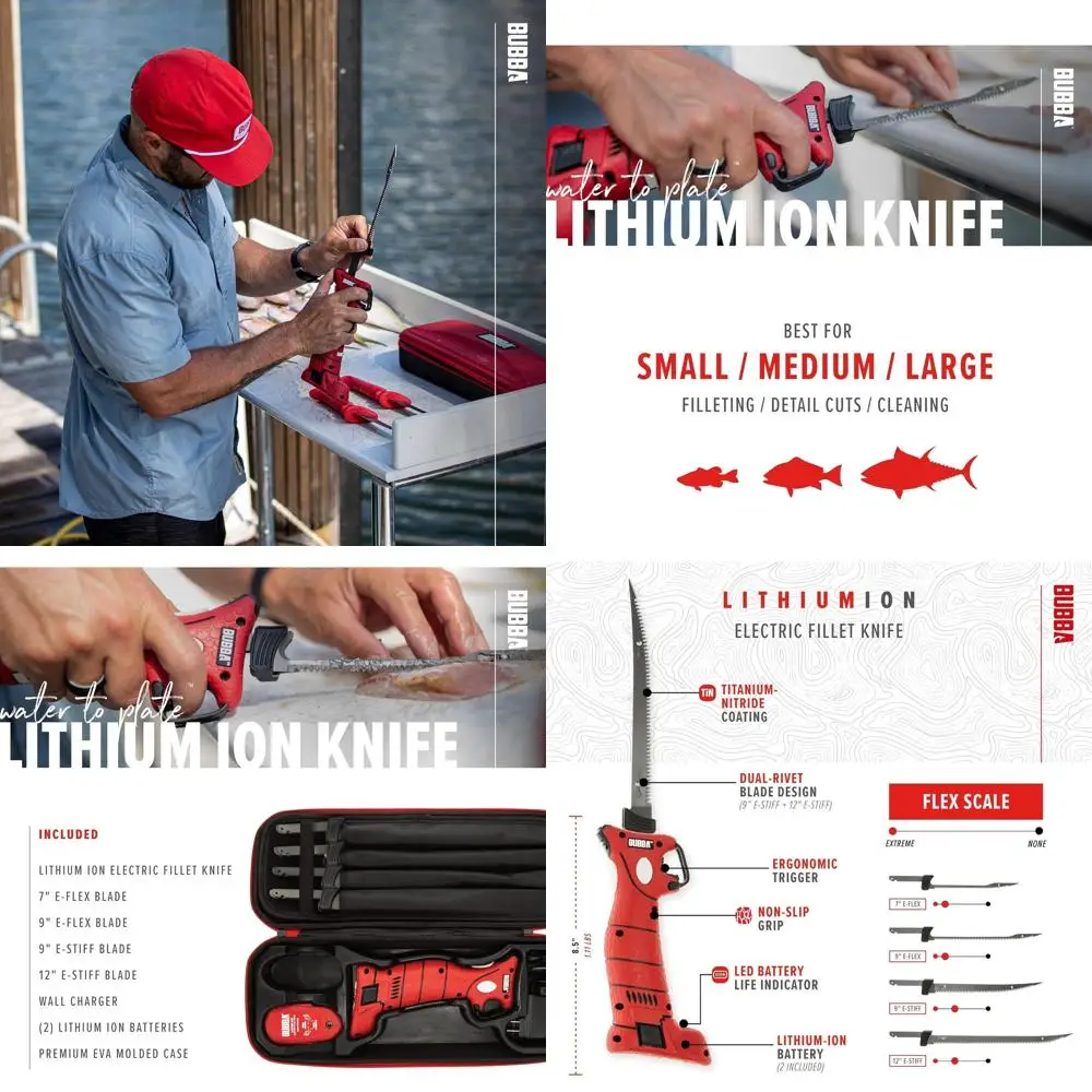 

Электрический нож с нескользящей ручкой, литий-ионным аккумулятором, 4 лезвиями из нержавеющей стали с титановым нитридным покрытием и футляром для хранения