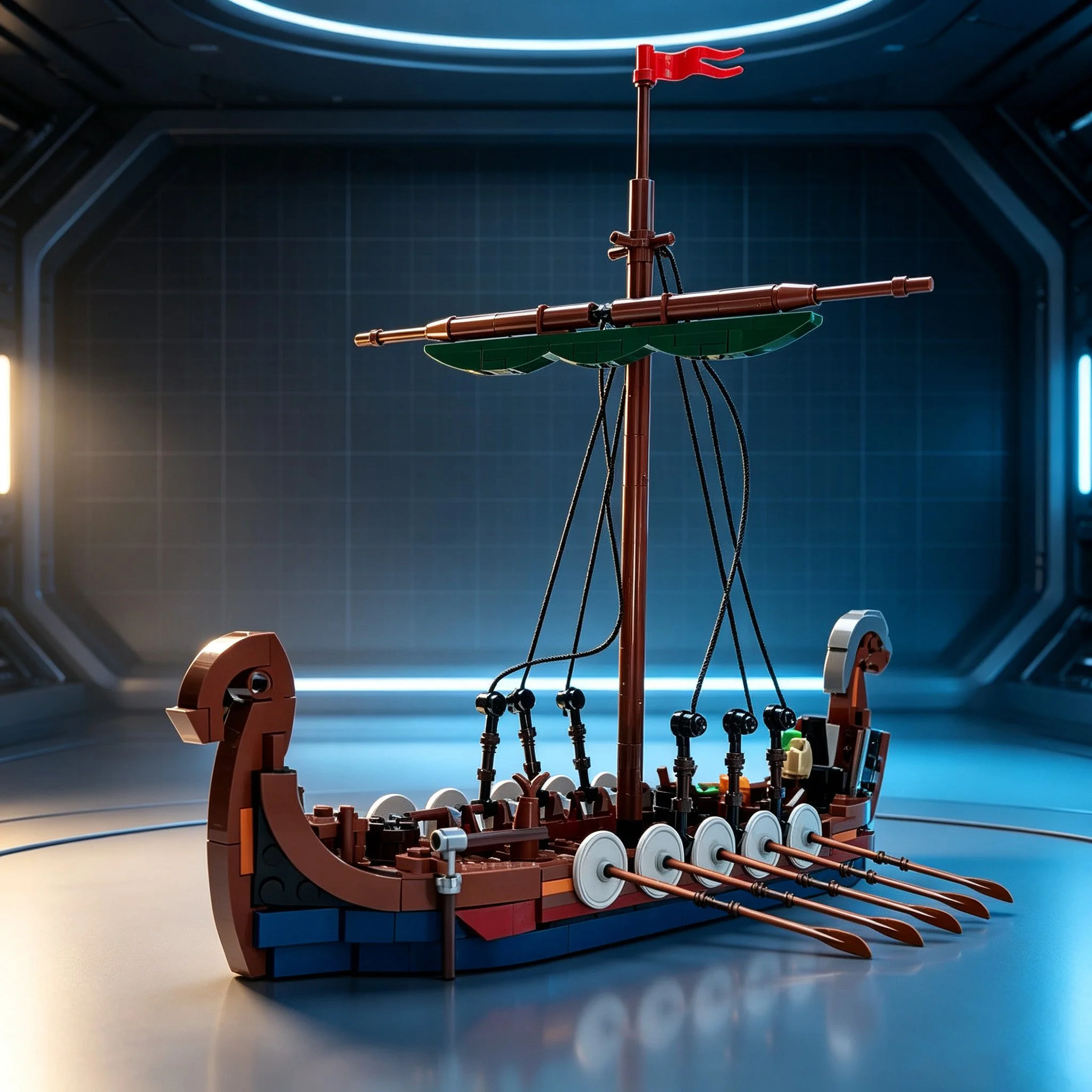 Image of 454-teiliger Mittelalterlicher Wikingerschiff-Bausatz DIY-Segelboot-Modell Spielzeug Geschenk für Kinder Jungen Historisches Schiff Bausteine Deko