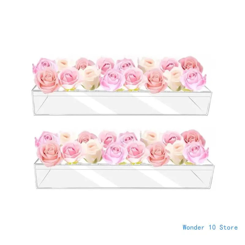 

Clear Acrylic Vase for Wedding Centerpieces Decor Flower Holder Rack 16 Holes Wedding Dining Table Vase