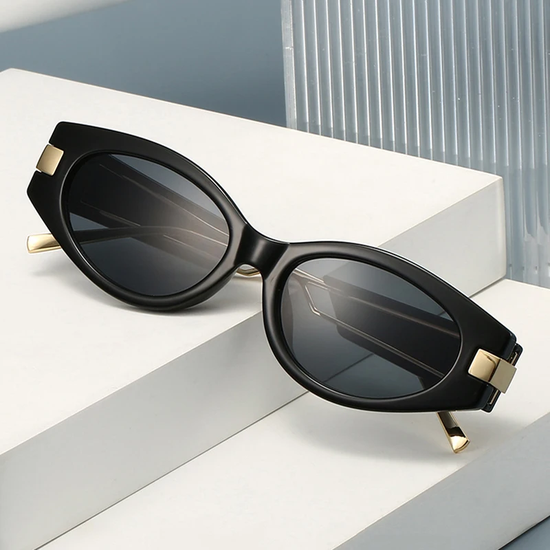 JNPCXI جديد Ins شعبية موضة عين القط النظارات الشمسية النساء ظلال UV400 الرجعية الرجال البيضاوي عدسة فاسق نظارات شمسية