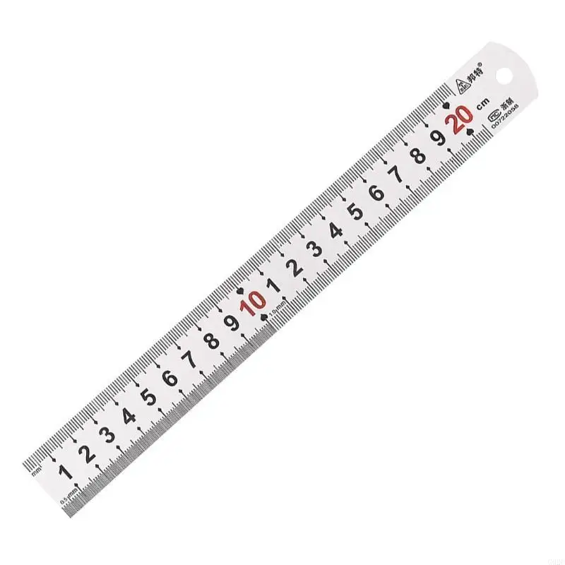G92C Metal Straight Ruler Stainless Steel Ruler with Double Scale Measuring Tool