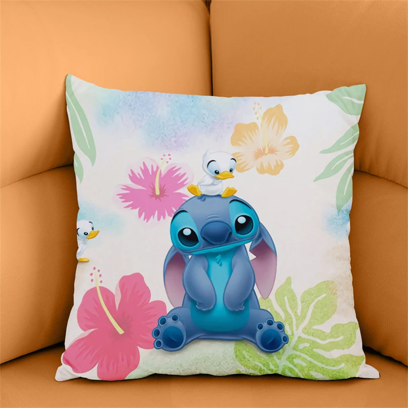 New Cute Disney Stitch Star Pillow Anime Secondary Peripheral Pillow Sofa Bed Head Pillow Cover Cushion Cover 45x45 cm Fashion