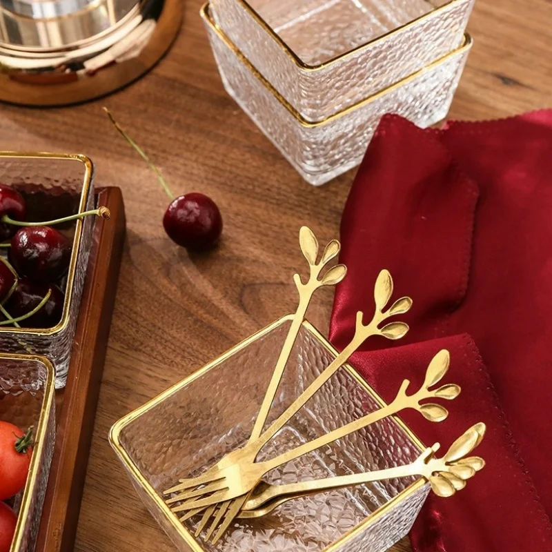 Appetizer Cake Fruit Fork 10-piece Set, Gold Leaf 4.7 