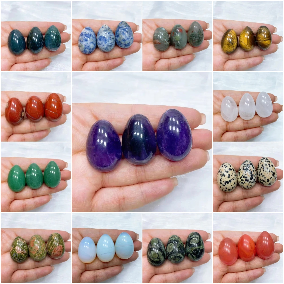 

30MM Mini Bird Egg Natural Crystal Carving Energy Healing Yoni Egg Gem Ball Home Decor Quartz Stone Mineral Specimen Easter Gift
