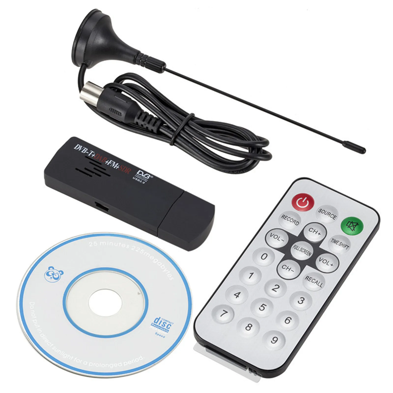 Usb Sdr Sintonizador de Rádio com Receptor Rtl2832u Mais R820t para Win10 Win8 Win7 Winxp