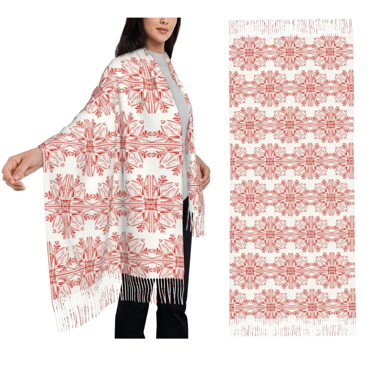 

Дикие цветы (2) шарф с кисточками для женщин, мягкие теплые шали и накидки, большая осенне-зимняя шаль