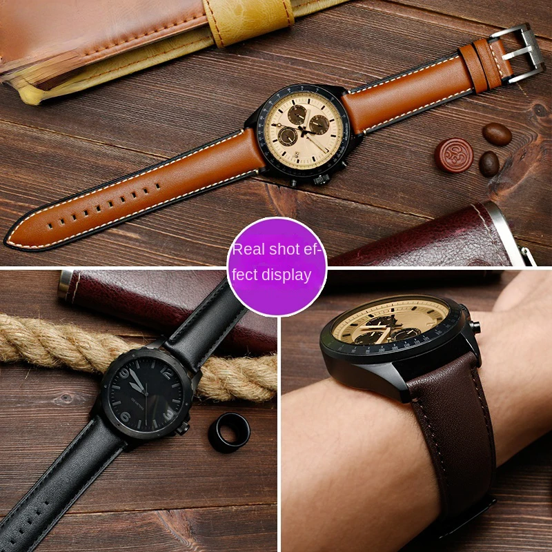 For Fossil BQ2363/2453 ME3099 3052 3054 FS5380/5453 FS4735 FS4812 Cowhide Strap Men\'s Vintage Genuine leather Watchband 20 22mm