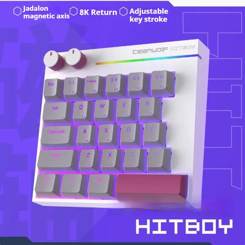 YOAINGO Hitboy Magnetic Axis Mechanical Keyboard HK25 One Handed Keyboard Magnetic Axis E-sports Game Mechanical Key Christmas