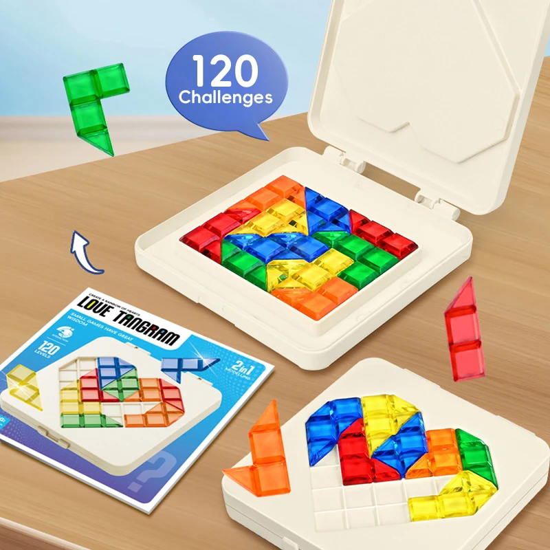 

IQ Love Heart Shaped Puzzle Game 120 Challenges Board Game Children Educational Learning Toys Intellectual Development