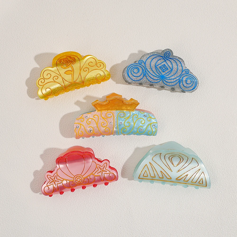 1 buah/5 buah cakar rambut mahkota elegan putri Disney - aksesori rambut multifungsi. Barang-barang aksesori kecil baru, cocok sebagai hadiah