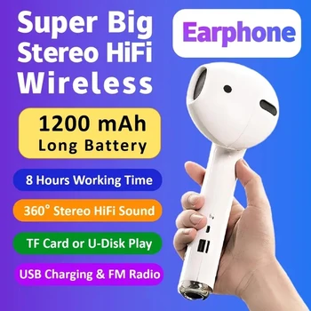 مكبر صوت لاسلكي مع محاكاة ساخرة كبيرة الحجم ، الجيل الثاني من سماعات الرأس الكبيرة ، مضخم الصوت الجيل الثاني ، إدراج ، U diskdeskdesktop