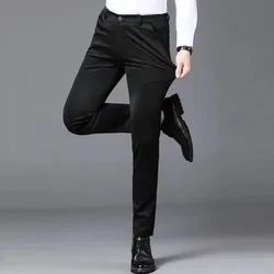 Men Spring Autumn Fashion Casual Long Pants Suit Pants Male Elastic Straight Formal Business Trousers Plus Big Size 28-40 KOACUS