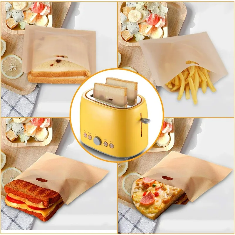 5/20pcs Toaster Bags Reusable Grilled Cheese Bags Non Stick Fiberglass Bread Bag for Sandwiches, Chicken, Chips Garlic Toasts view 4
