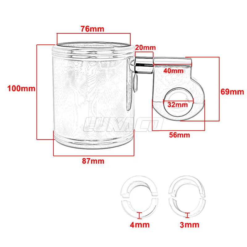 Pemegang botol minum stang sepeda motor, pemegang cangkir 7/8 "1'' 1.25 ''dapat disesuaikan untuk Harley Honda Yamaha Kawasaki Suzuki