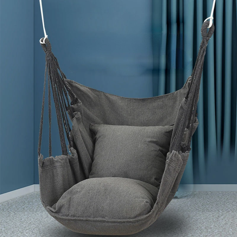 Hanging Swing Canvas Hanging Chair College Student Dormitory Hammock  Indoor Camping Swing Adult Leisure Chair With Pillow