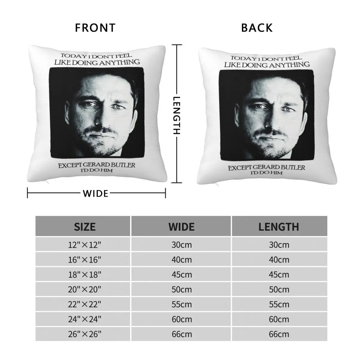 Gerard Butler Actor Square Pillowcase Polyester Linen Velvet Pattern Decorative Throw Pillow Case Sofa Cushion Cover Wholesale