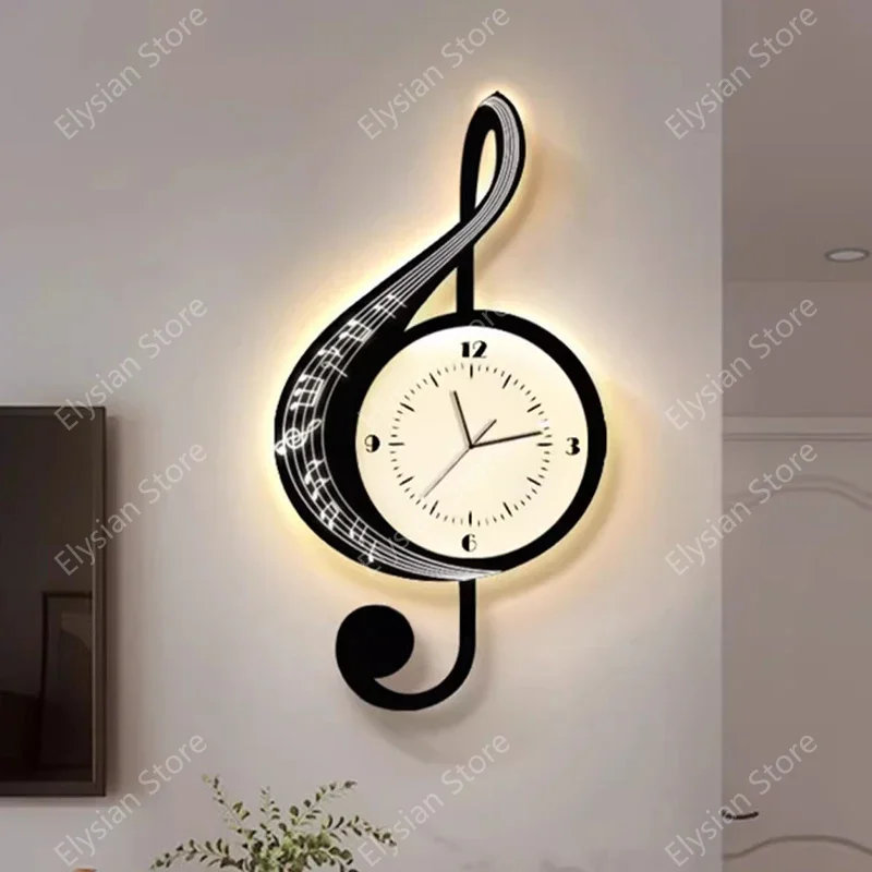 Modern Design Wall Clock Digital Large Needle Vintage Round   Night Light Decoracion Salon Casa Home Decorating Items