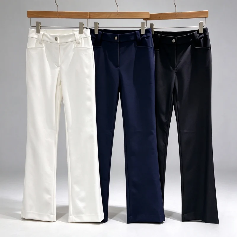 2026 New Women Golf Casual Straight Pants Autumn Slim Fit Trousers Elastic Back Waist Ladies Golf Sports Pants