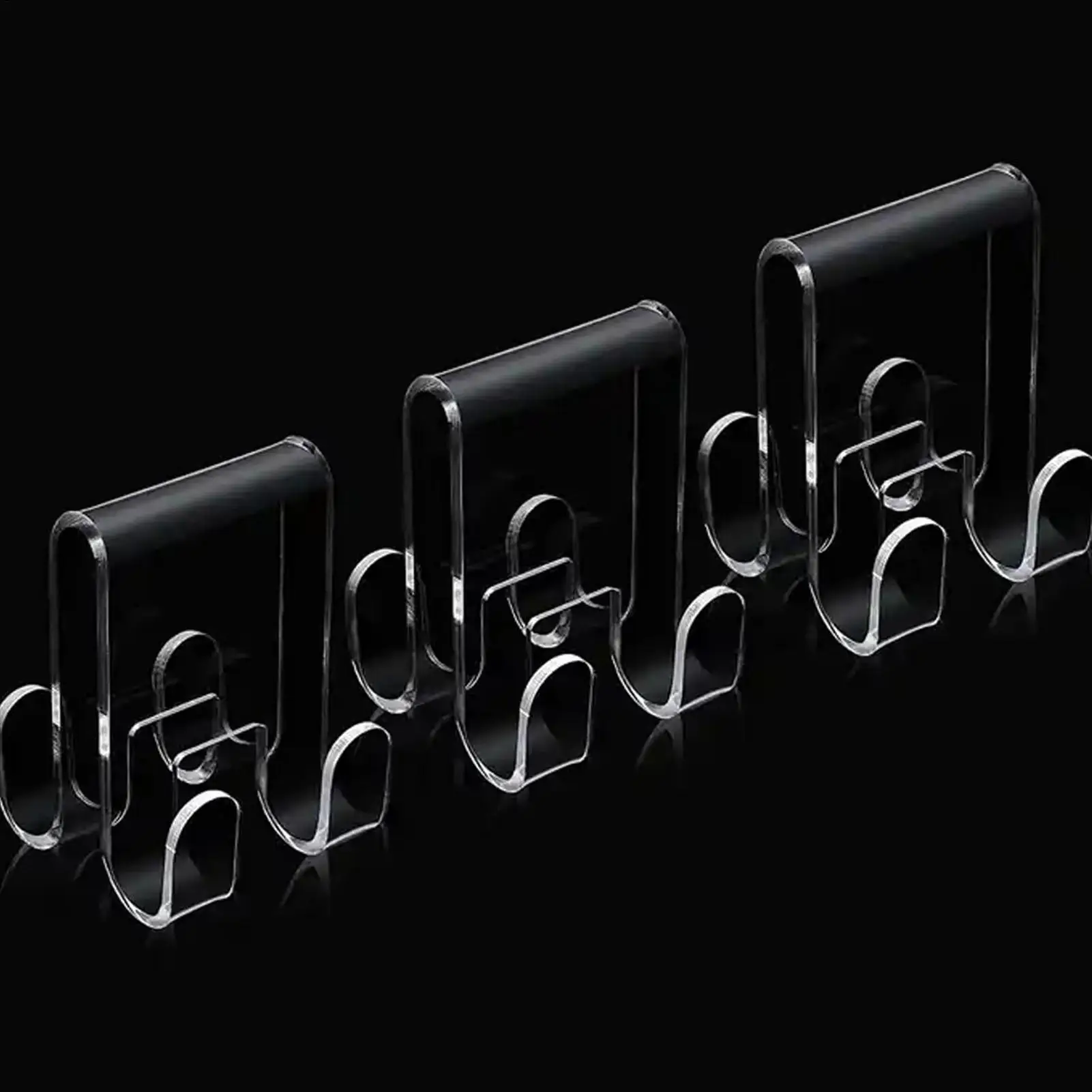 Acrylic Shower Door Hooks Bathroom Robe and Towel Hooks Tools Transparent Punch-Free Washcloth Shower Accessories