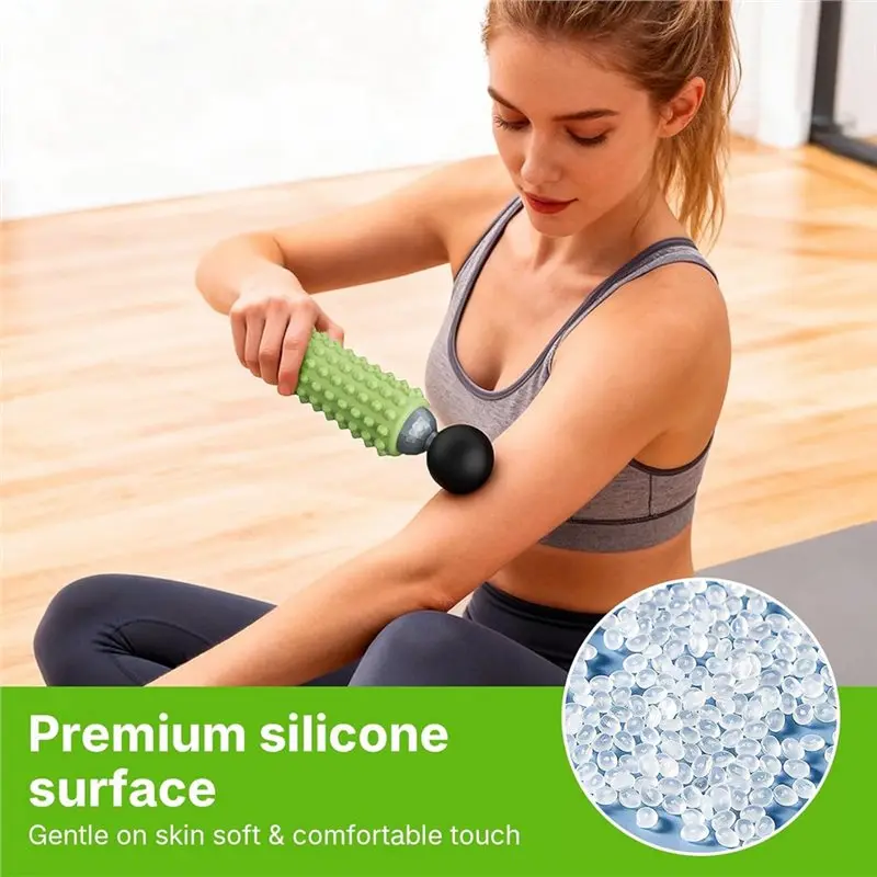 RTENTE-Portable 2-In-1 Muscle Massager Gun& Roller- Mini Electric Massage Roller 4 Speeds Vibrating Massage Ball view 4