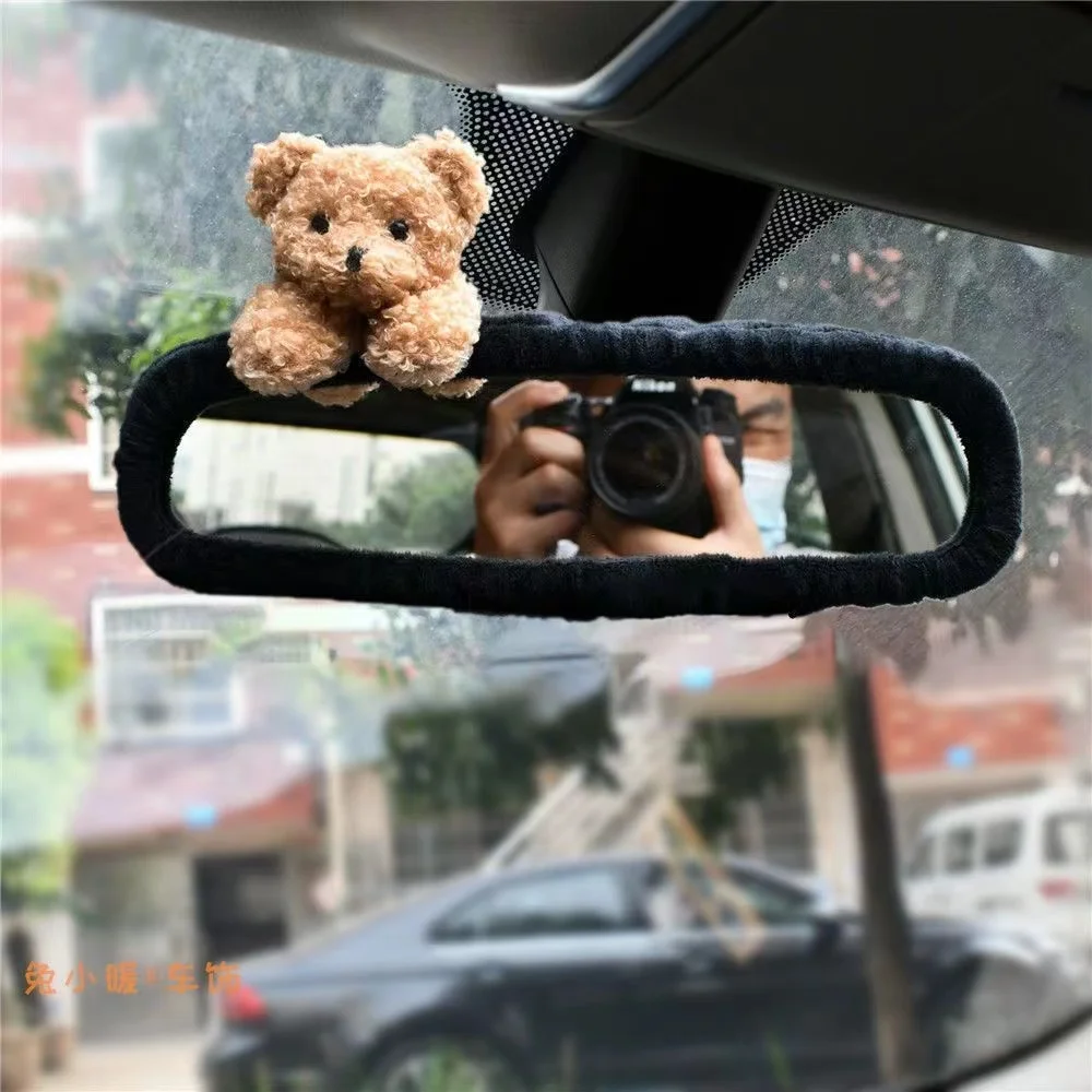 

Cartoon Rear View Mirror Charming Car Rearview Mirror Cover With Elastic Glitter Car Rear View