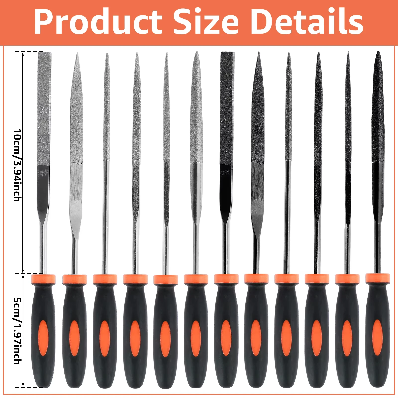

13Pcs Small File Set With Cleaning Brush Premium Mini Metal Diamond Needle File Kit Carbon Steel Jewelry Glass File Hand Tool