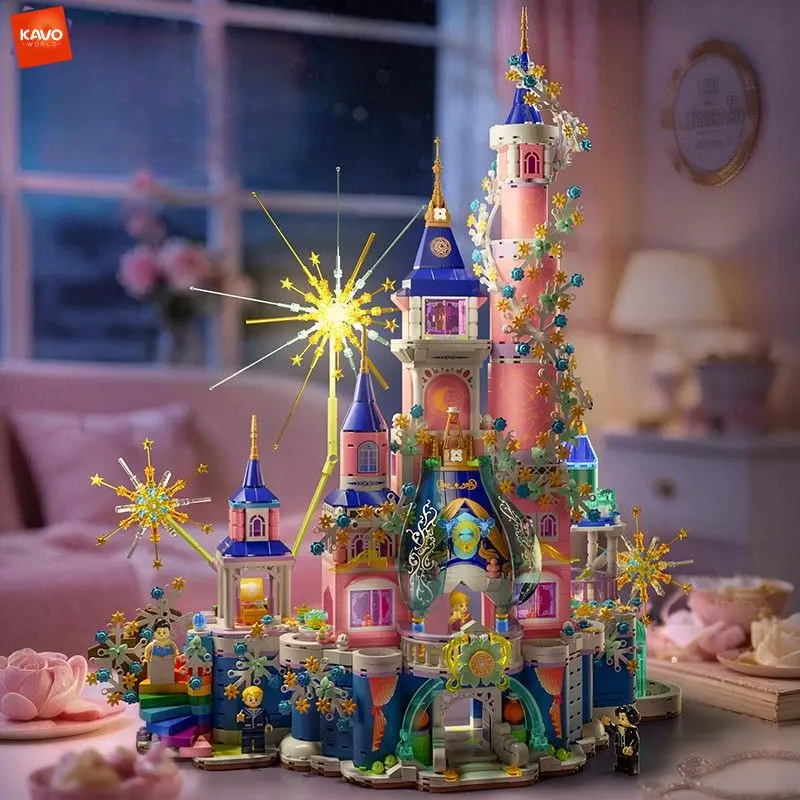 

KAVOWORLD 2334PCS Dreamy Fairy Tale Castle Building Blocks Set Magical Princess Castle Starburst Decor Ideal Gifts for Girls