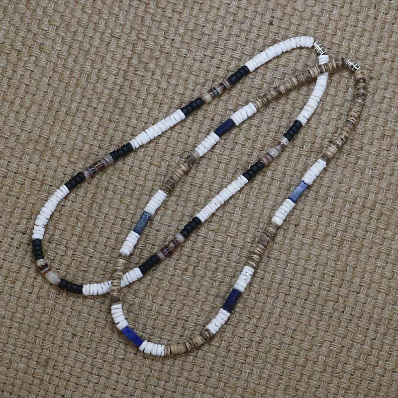 2022 Summer Beach Bohemia Surfer Necklace For Men Simple Geometric Tribal Ethnic Coconut Shell Beaded Necklace Men Jewelry